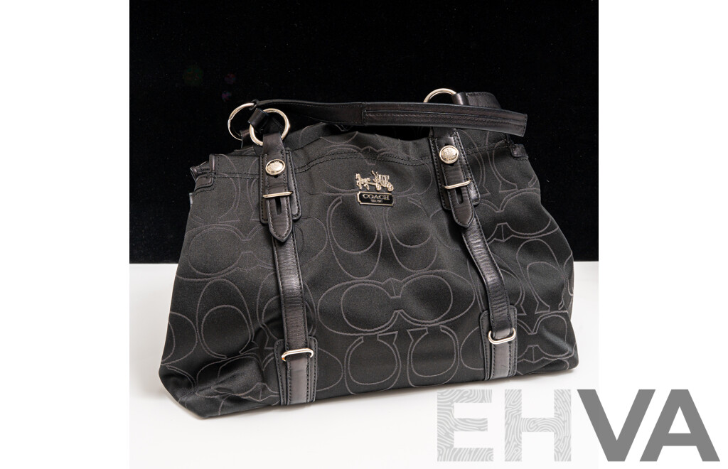 Coach Black Coach Mia Signature Bag Serial No. D1073-15402