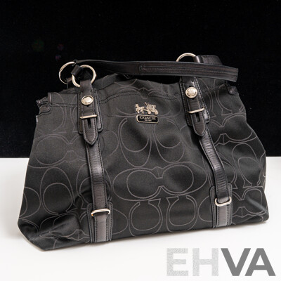 Coach Black Coach Mia Signature Bag Serial No. D1073-15402