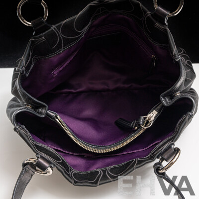 Coach Black Coach Mia Signature Bag Serial No. D1073-15402