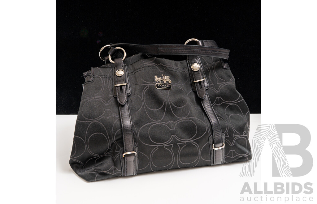 Coach Black Coach Mia Signature Bag Serial No. D1073-15402