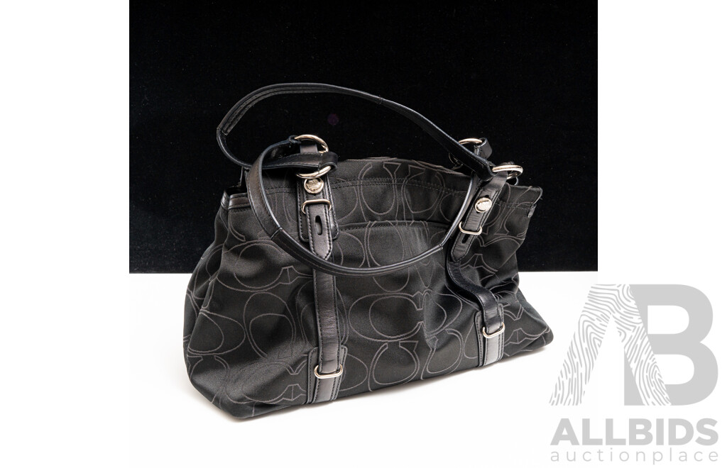 Coach Black Coach Mia Signature Bag Serial No. D1073-15402