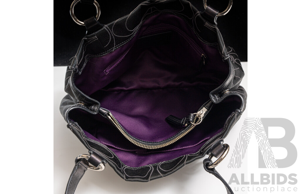 Coach Black Coach Mia Signature Bag Serial No. D1073-15402