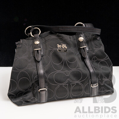 Coach Black Coach Mia Signature Bag Serial No. D1073-15402