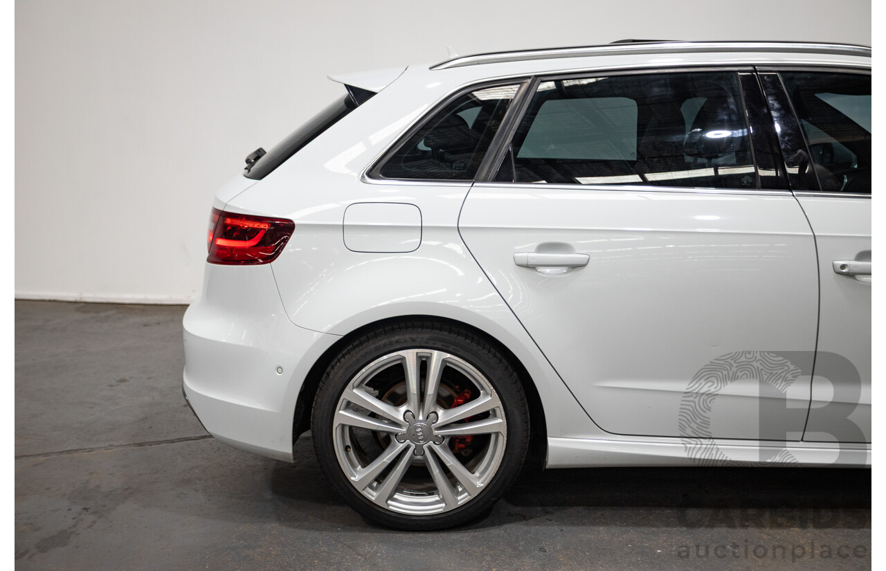 05/2015 Audi A3 Sportback S-line 1.8 TFSI Quattro (AWD) AMBITION 8V MY16 5D Hatchback Glacier White Turbo 1.8L