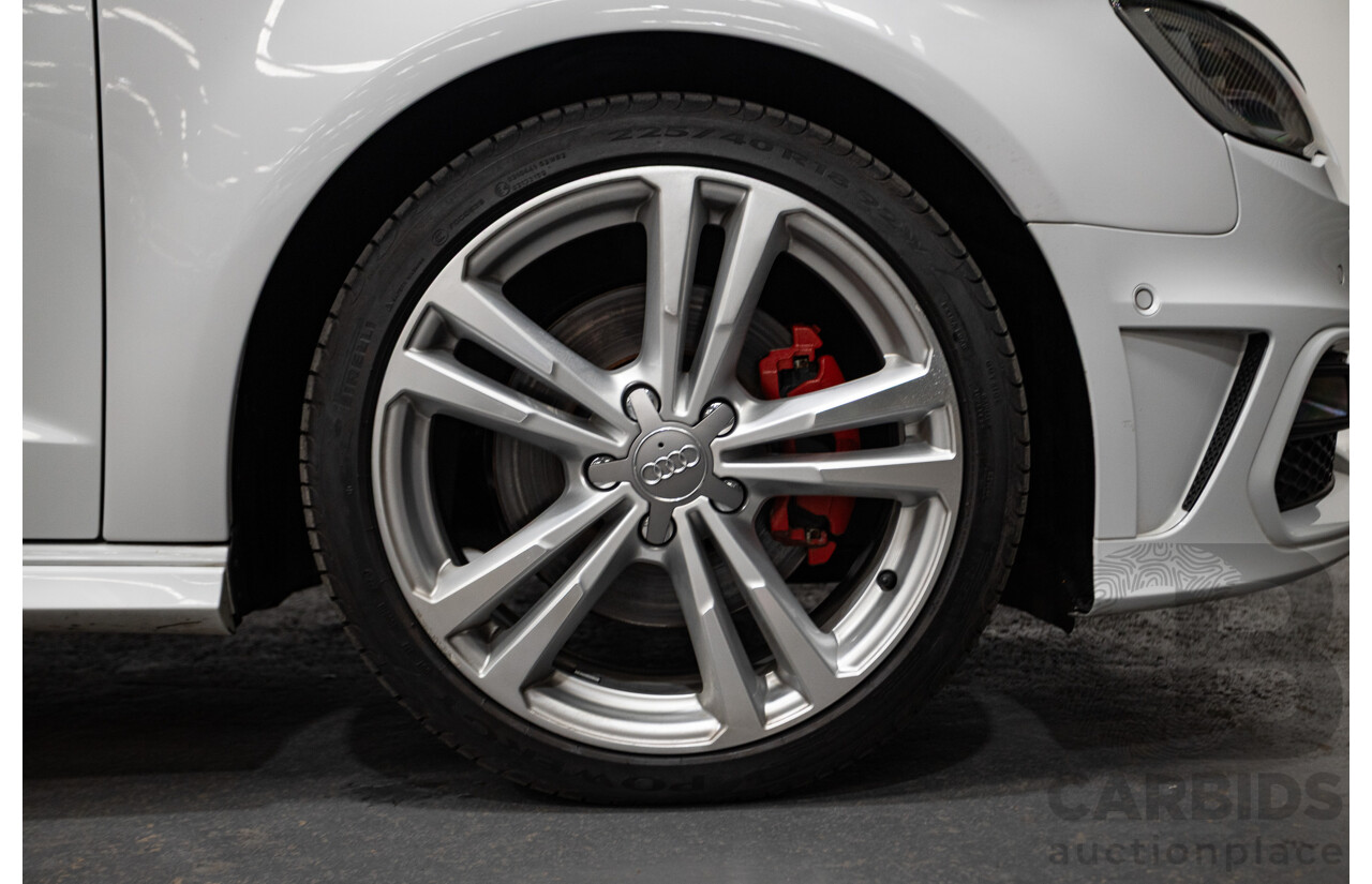 05/2015 Audi A3 Sportback S-line 1.8 TFSI Quattro (AWD) AMBITION 8V MY16 5D Hatchback Glacier White Turbo 1.8L