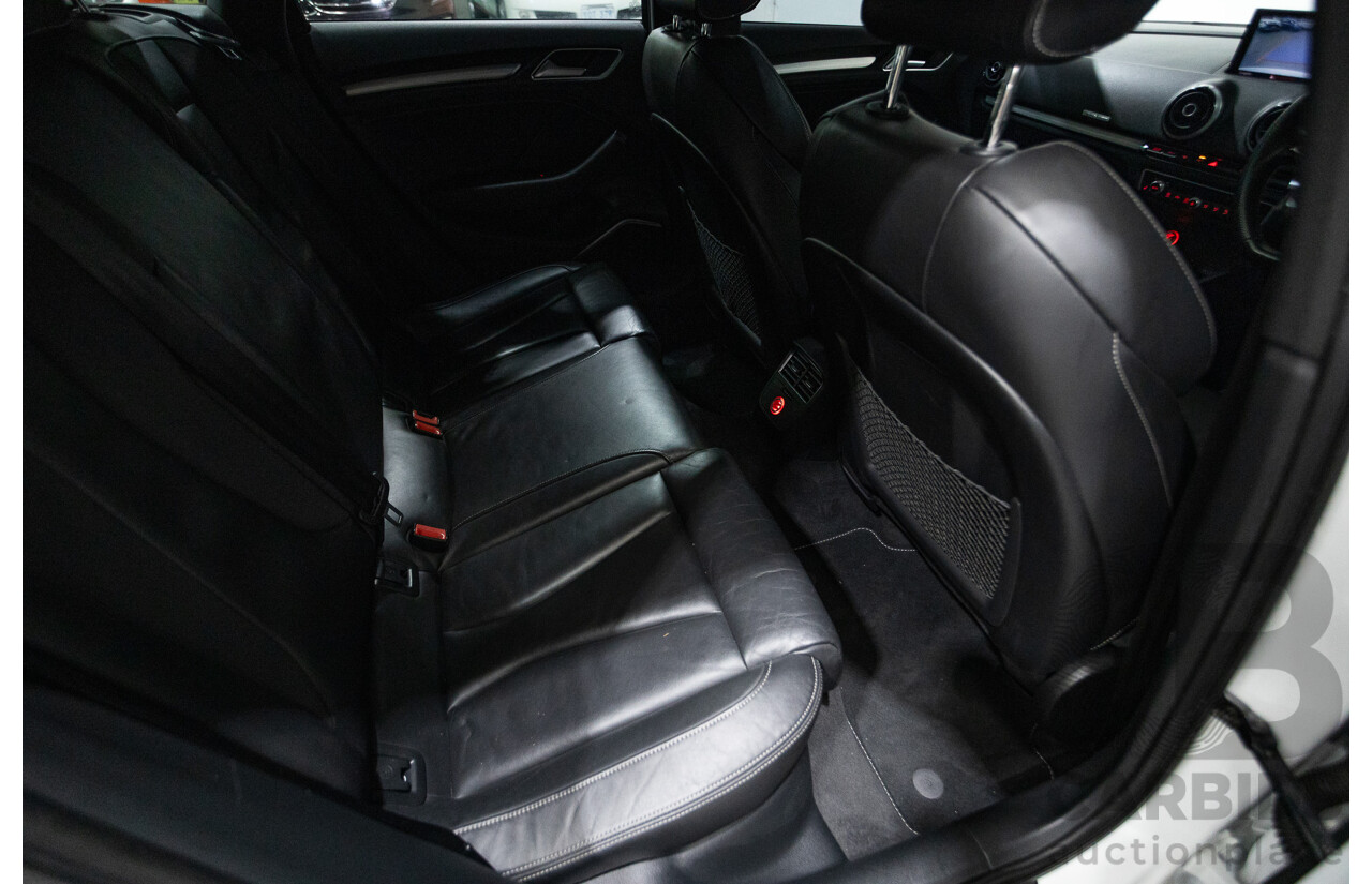 05/2015 Audi A3 Sportback S-line 1.8 TFSI Quattro (AWD) AMBITION 8V MY16 5D Hatchback Glacier White Turbo 1.8L