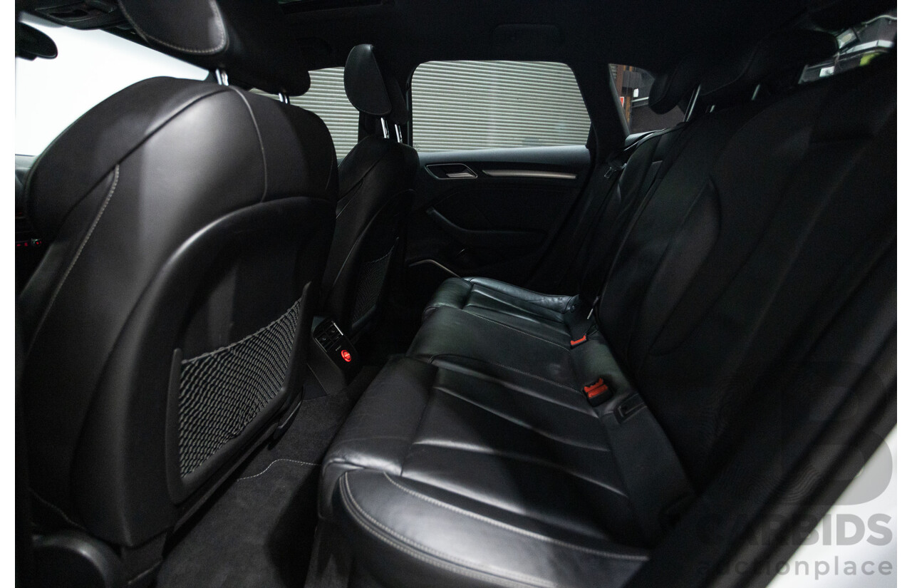 05/2015 Audi A3 Sportback S-line 1.8 TFSI Quattro (AWD) AMBITION 8V MY16 5D Hatchback Glacier White Turbo 1.8L