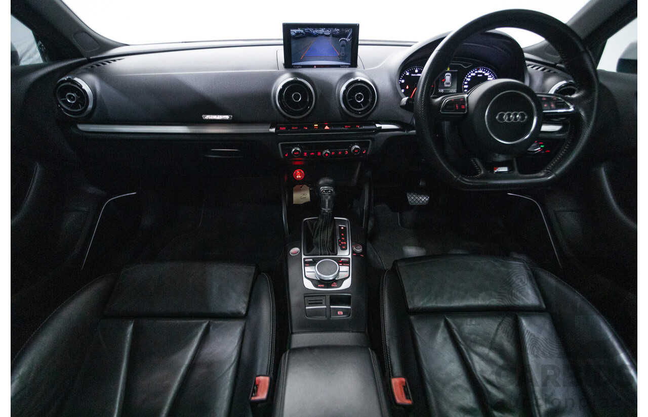 05/2015 Audi A3 Sportback S-line 1.8 TFSI Quattro (AWD) AMBITION 8V MY16 5D Hatchback Glacier White Turbo 1.8L