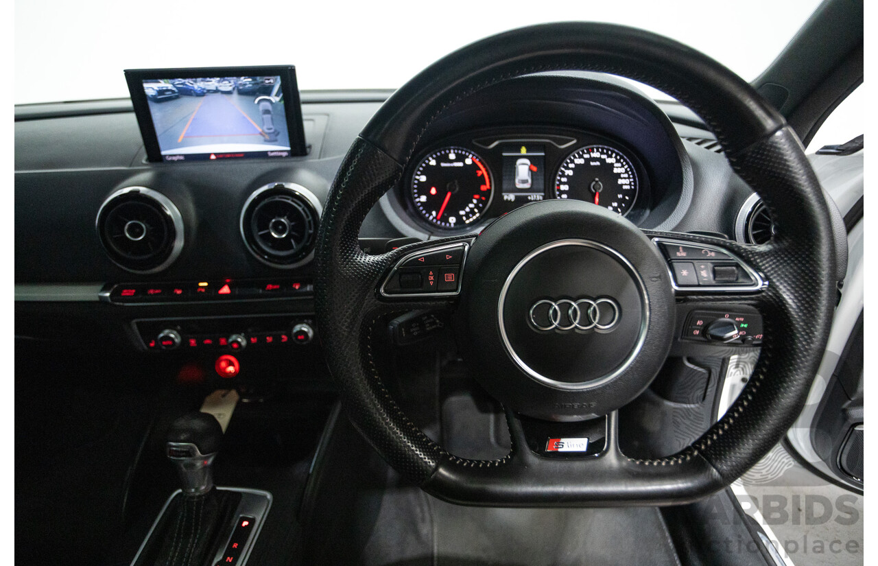 05/2015 Audi A3 Sportback S-line 1.8 TFSI Quattro (AWD) AMBITION 8V MY16 5D Hatchback Glacier White Turbo 1.8L
