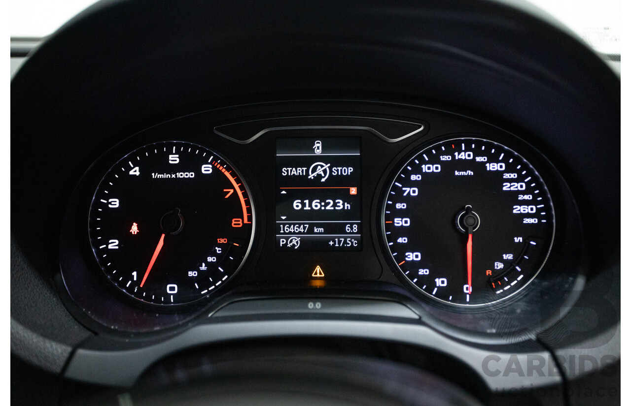 05/2015 Audi A3 Sportback S-line 1.8 TFSI Quattro (AWD) AMBITION 8V MY16 5D Hatchback Glacier White Turbo 1.8L