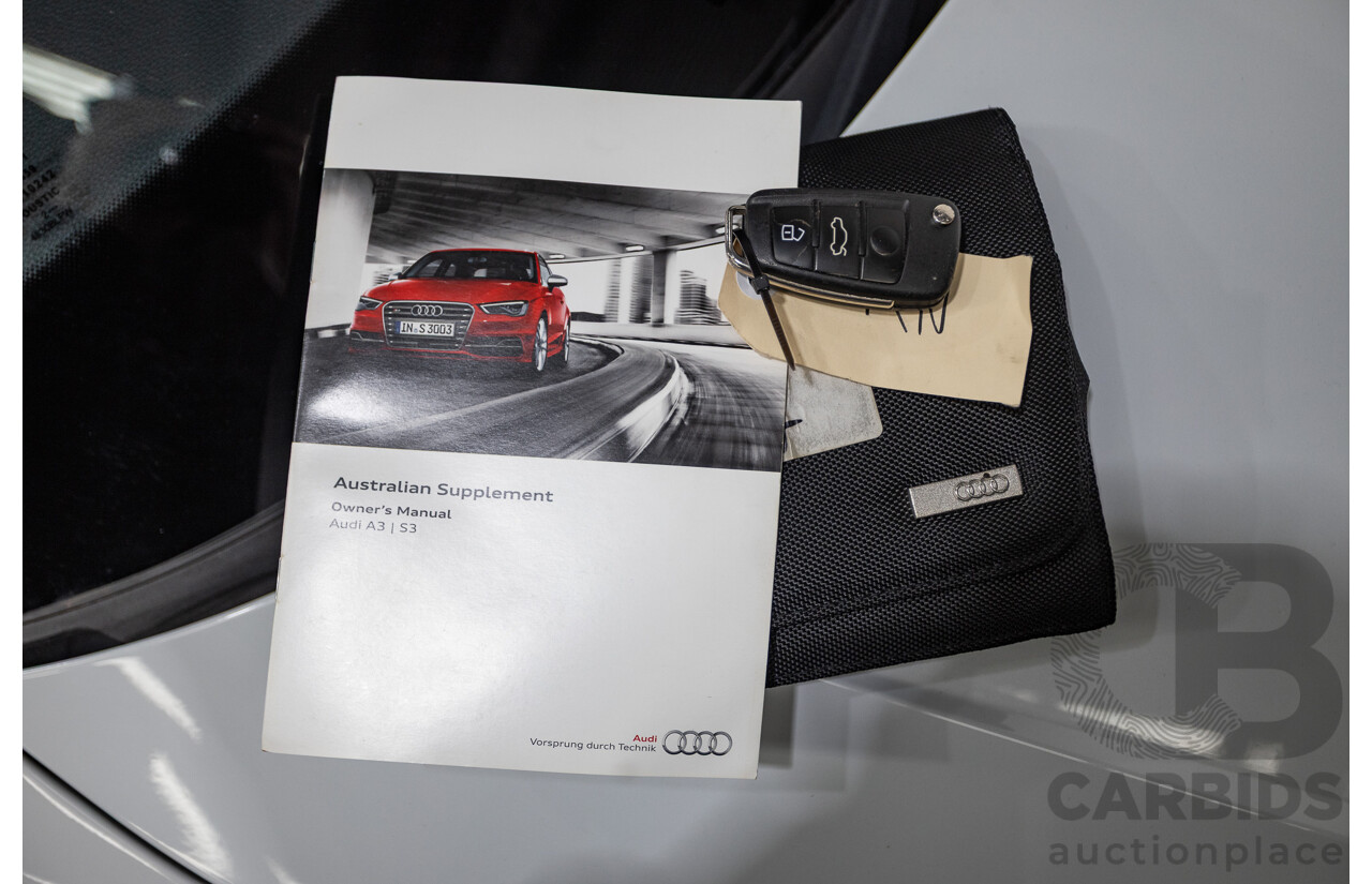 05/2015 Audi A3 Sportback S-line 1.8 TFSI Quattro (AWD) AMBITION 8V MY16 5D Hatchback Glacier White Turbo 1.8L