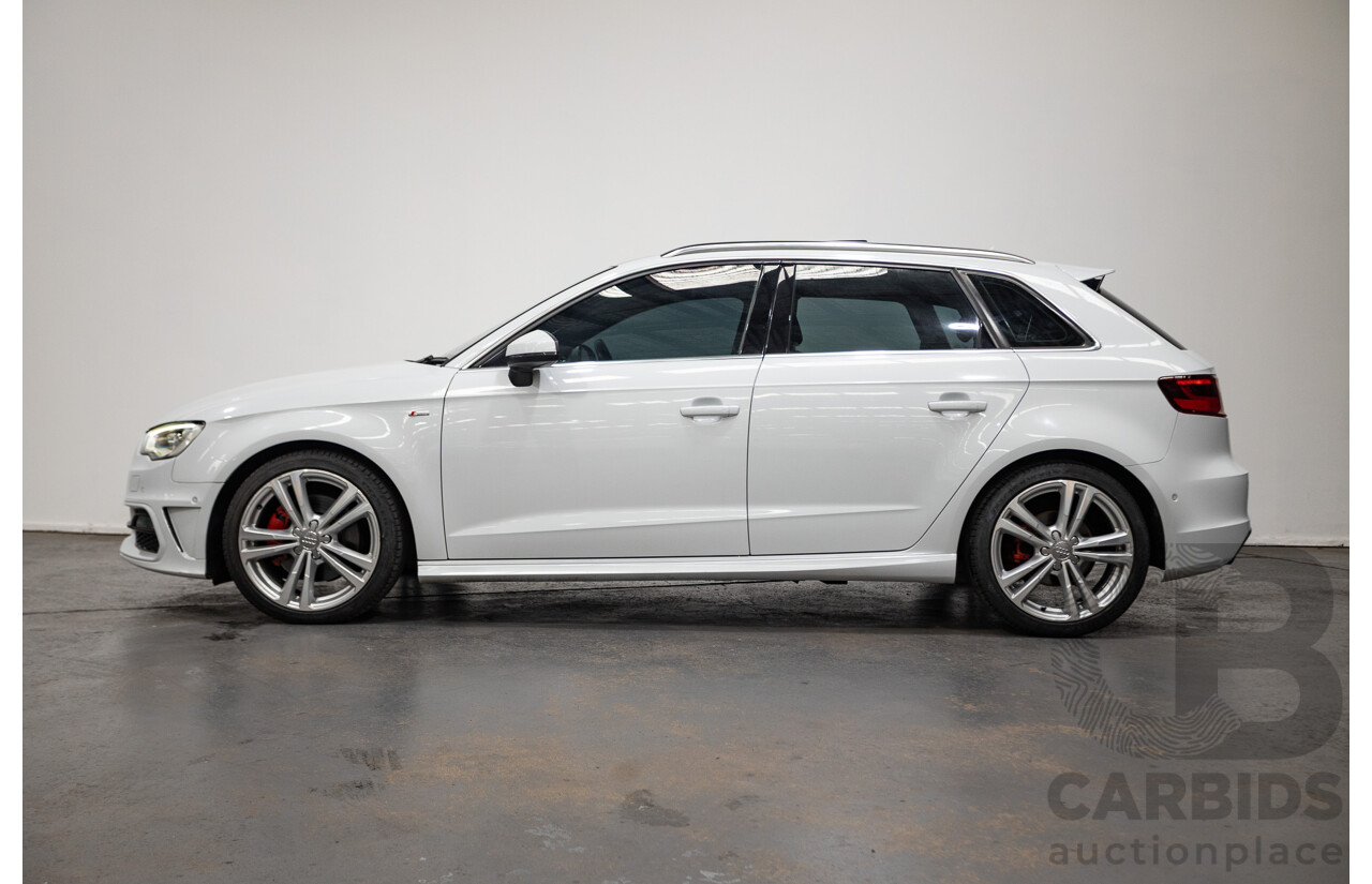 05/2015 Audi A3 Sportback S-line 1.8 TFSI Quattro (AWD) AMBITION 8V MY16 5D Hatchback Glacier White Turbo 1.8L
