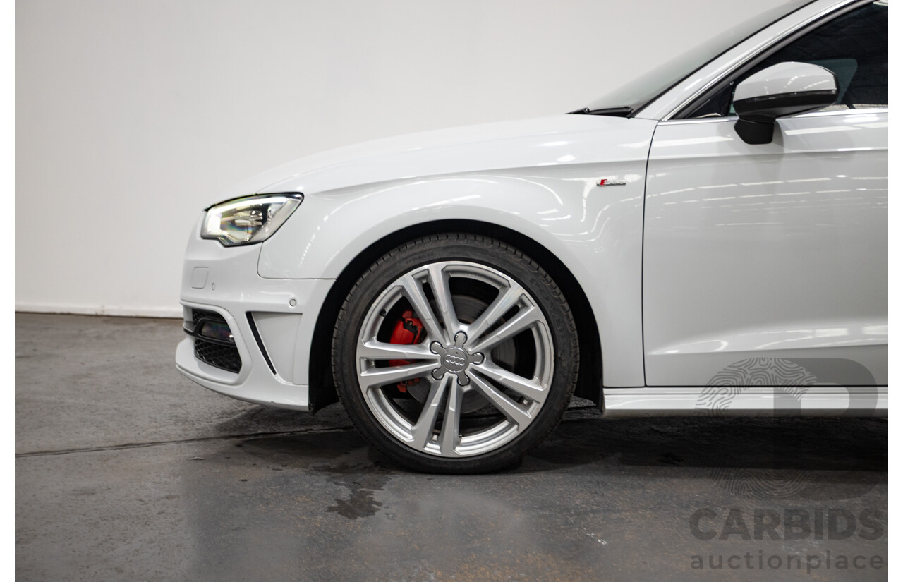 05/2015 Audi A3 Sportback S-line 1.8 TFSI Quattro (AWD) AMBITION 8V MY16 5D Hatchback Glacier White Turbo 1.8L