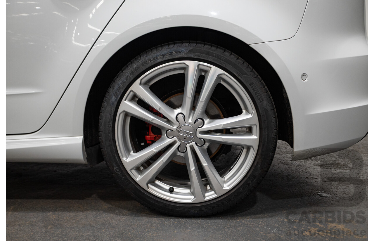 05/2015 Audi A3 Sportback S-line 1.8 TFSI Quattro (AWD) AMBITION 8V MY16 5D Hatchback Glacier White Turbo 1.8L