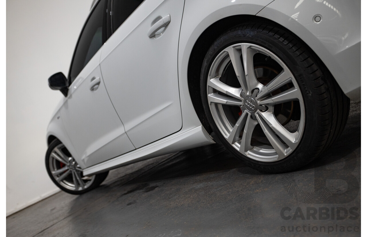 05/2015 Audi A3 Sportback S-line 1.8 TFSI Quattro (AWD) AMBITION 8V MY16 5D Hatchback Glacier White Turbo 1.8L