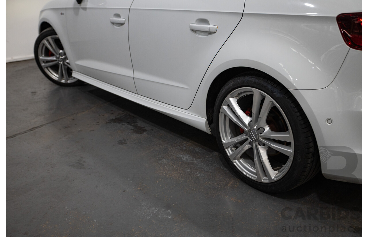 05/2015 Audi A3 Sportback S-line 1.8 TFSI Quattro (AWD) AMBITION 8V MY16 5D Hatchback Glacier White Turbo 1.8L