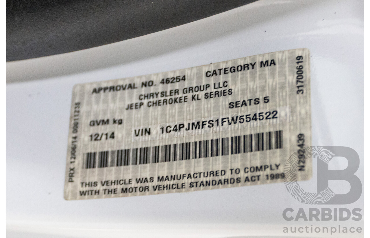 12/2014 Jeep Cherokee Trailhawk (4x4) KL MY15 4d Wagon White 3.2L