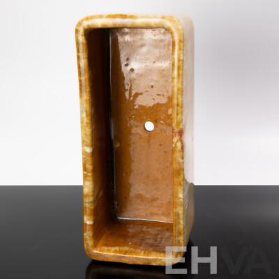 Vintage Australian Tasmanian Studio Pottery Trough Vase by John Campbell, 1934