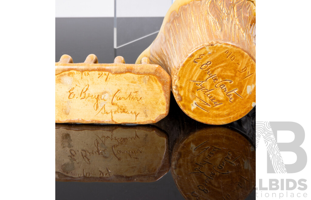 Collection Five Vintage Australian Sydney Studio Pottery Pieces by Eric Bryce Carter