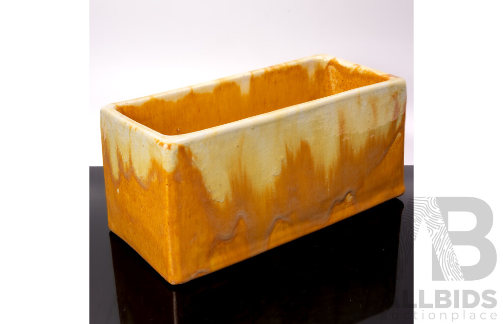 Fantastic Vintage Australian Sydney Large Trough Vase by Eric Bryce Carter in Lemon & Yellow Tones