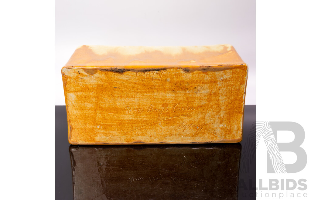 Fantastic Vintage Australian Sydney Large Trough Vase by Eric Bryce Carter in Lemon & Yellow Tones