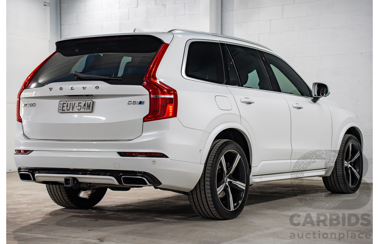 03/2016 Volvo XC90 D5 R-Design (AWD) 256 MY16 4d Wagon Crystal White Pearl Turbo Diesel 2.0L