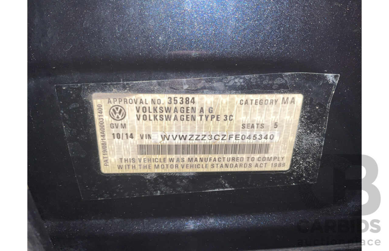 1/2014 Volkswagen Passat 118 TSI 3C MY15 4d Wagon Deep Black Pearl Turbo 1.8L