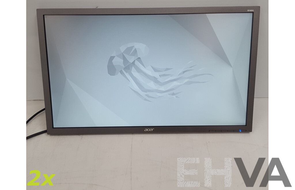 Acer (B246HL) 24-Inch Full HD (1080p) Widescreen LCD Monitor - Lot of Two