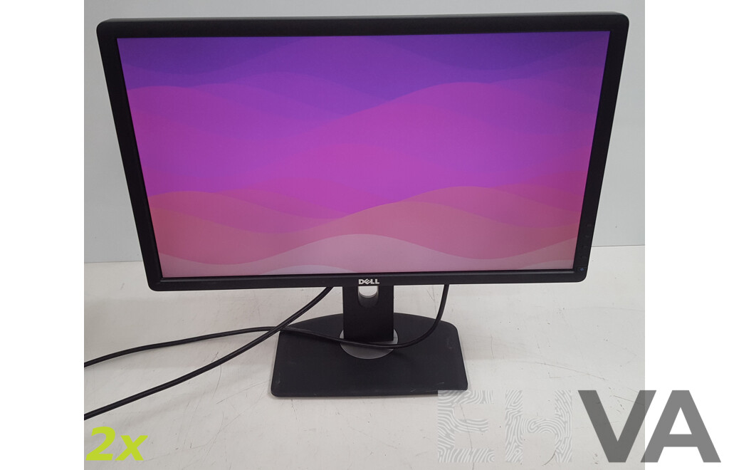 Dell (P2412Hb) 24-Inch Full HD (1080p) Widescreen LED-Backlit LCD Monitor - Lot of Two