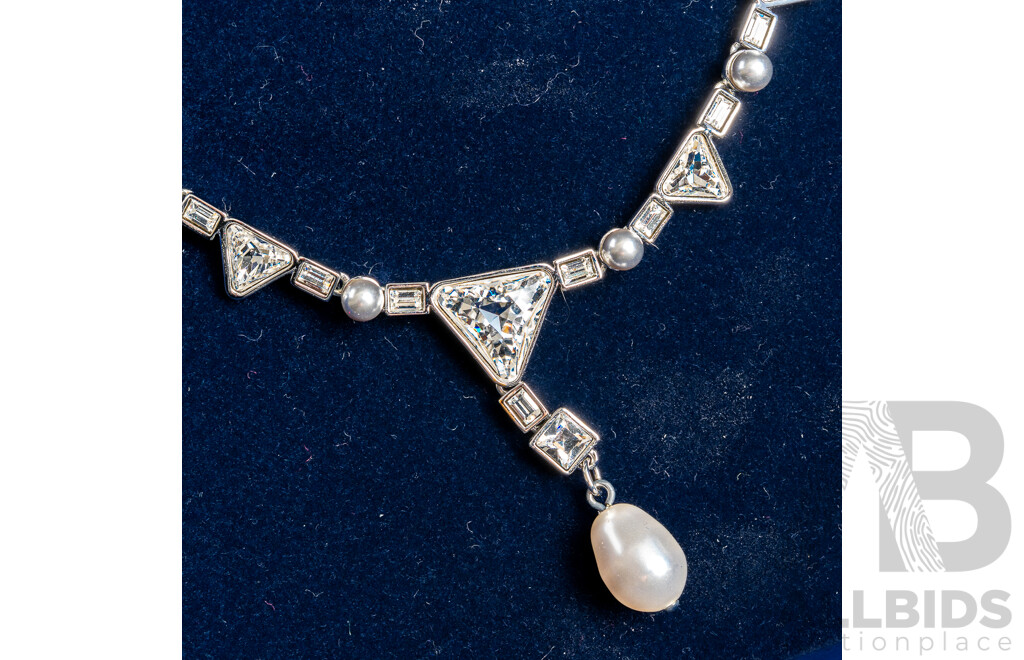 Swarovski Crystal Faux Pearl Necklace, 1125947, 36+5cm - as New in Box