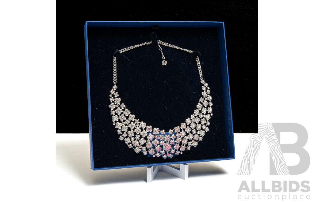 Swarovski Crystal Flower Motif Collar Necklace, 1181319, 40+5cm, as New in Box with Tag