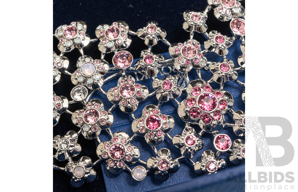 Swarovski Crystal Flower Motif Collar Necklace, 1181319, 40+5cm, as New in Box with Tag