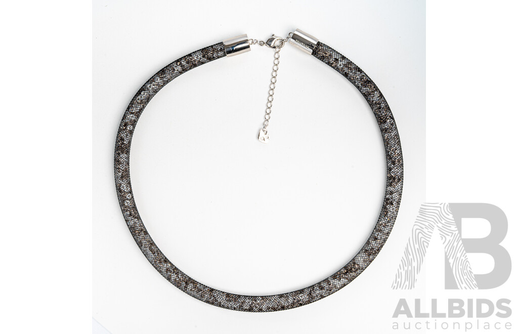 Swarovski Crystal 'Stardust' Mesh Crystal Necklace Black & White, 5127502, as New in Box with Tag