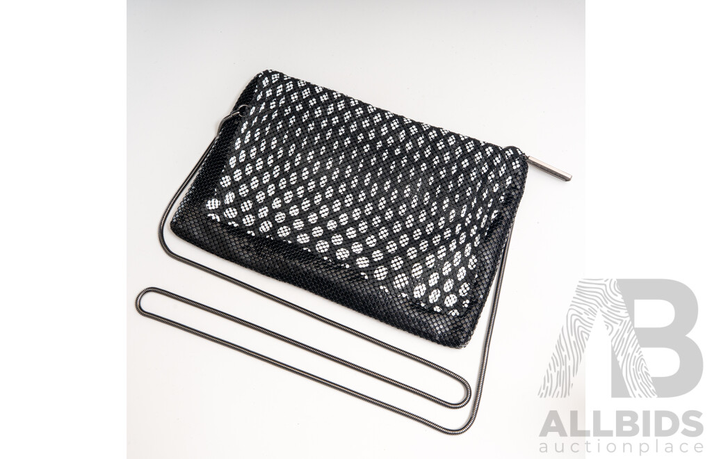 Mimco Black & White Mesh Crossbody Bag, with Tag & Dust Bag - as New