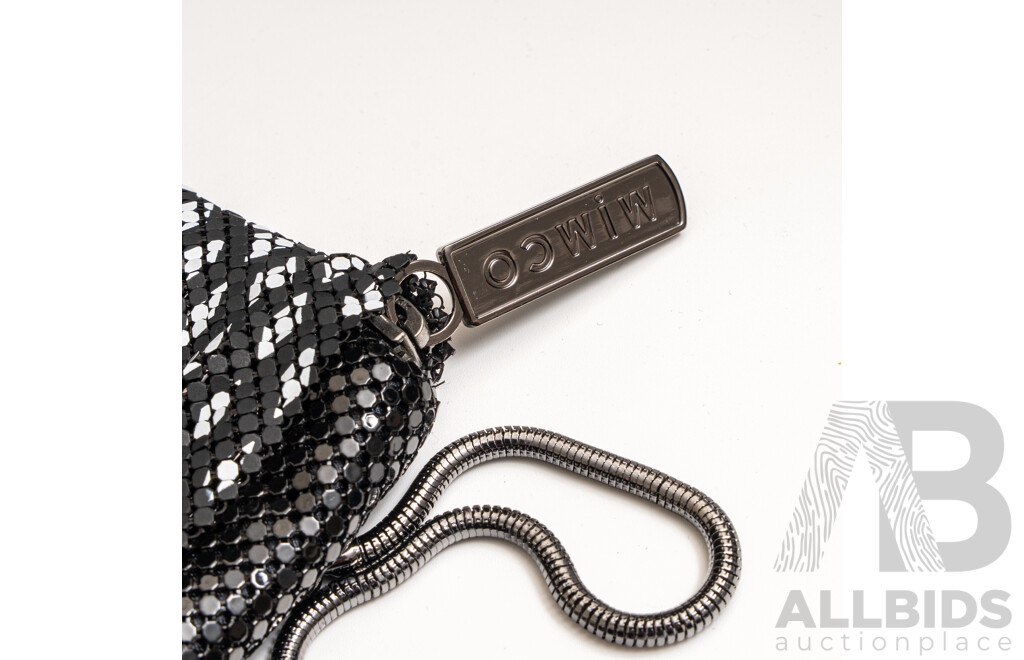Mimco Black & White Mesh Crossbody Bag, with Tag & Dust Bag - as New
