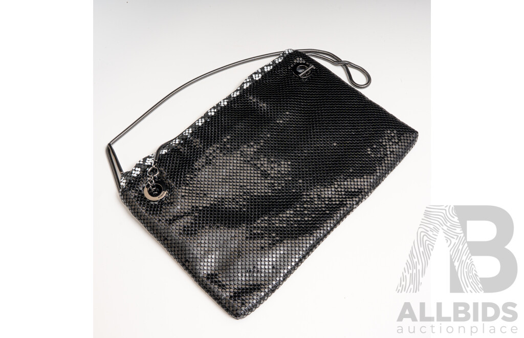 Mimco Black & White Mesh Crossbody Bag, with Tag & Dust Bag - as New