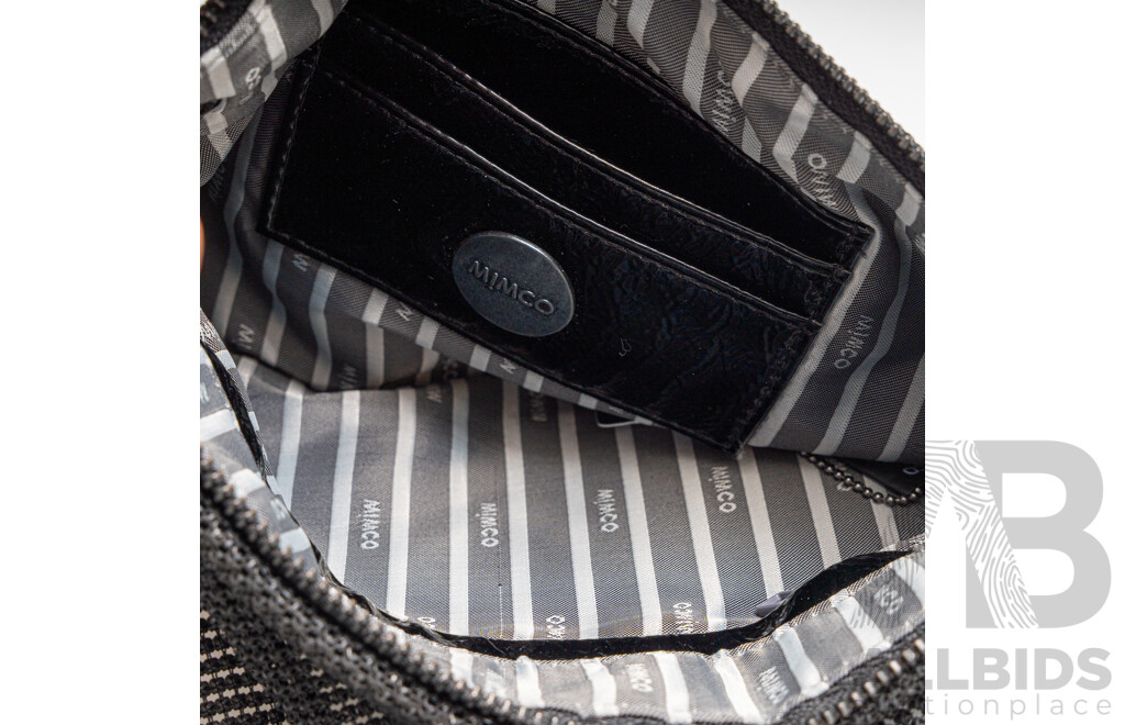 Mimco Black & White Mesh Crossbody Bag, with Tag & Dust Bag - as New