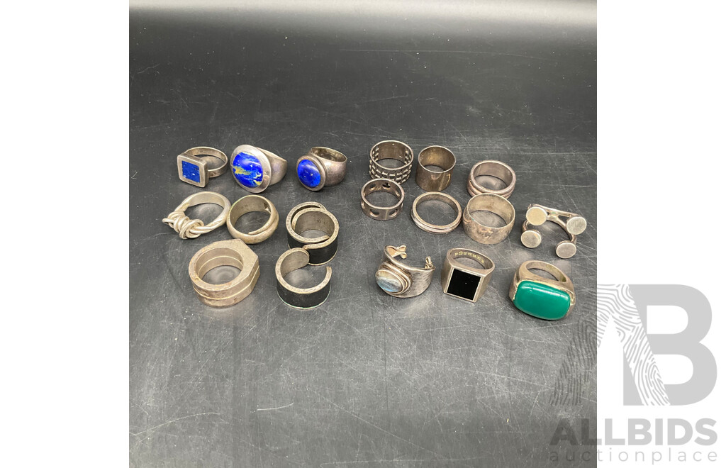 Assored Mens Rings Included Silver 925 - Lot of 18
