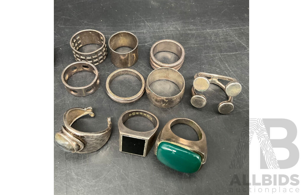 Assored Mens Rings Included Silver 925 - Lot of 18