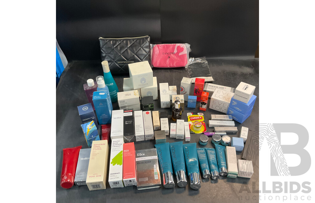 Bulk Lot of Cosmetic Products Including Skincare, Toners, Eau De Parfums, and More