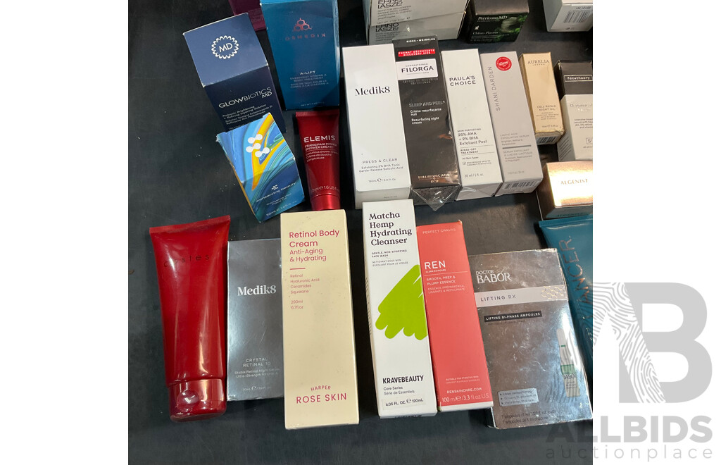 Bulk Lot of Cosmetic Products Including Skincare, Toners, Eau De Parfums, and More