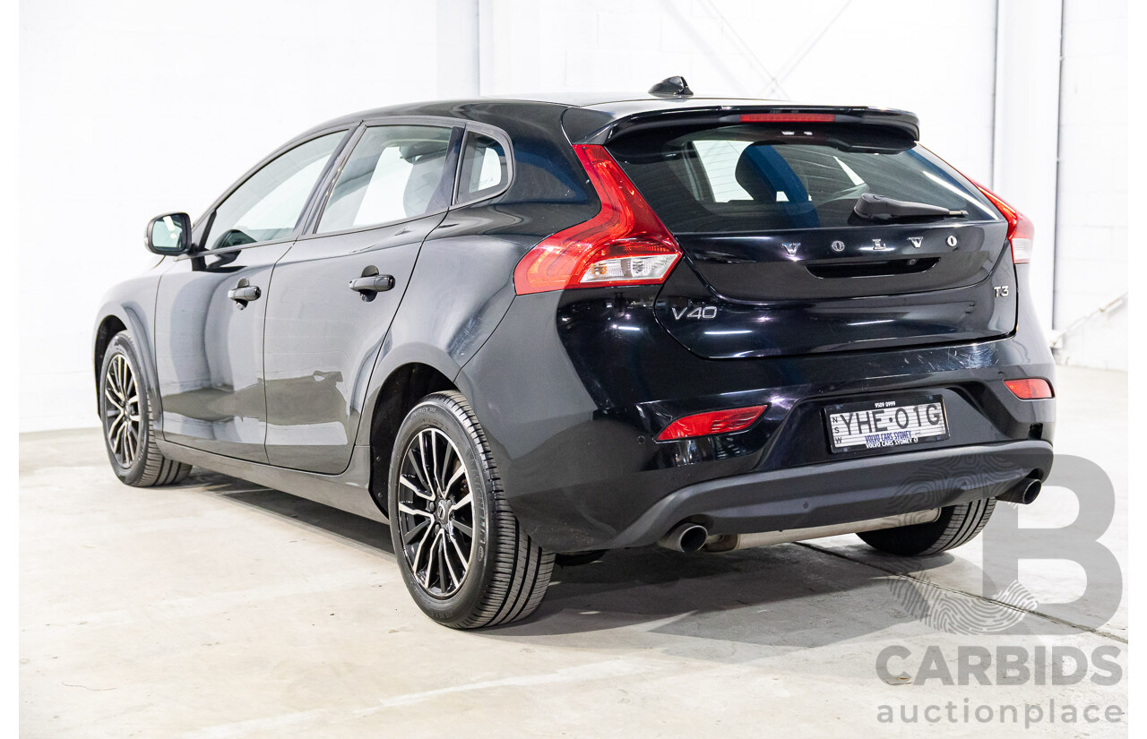 09/2016 Volvo V40 T3 Momentum (FWD) M MY17 5d Hatchback Black Stone Turbo 1.5L