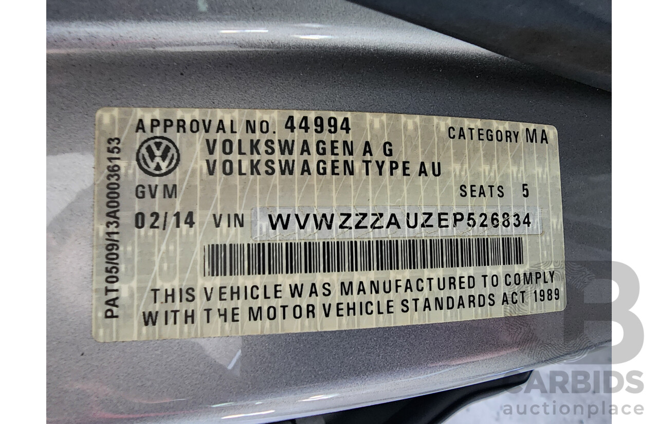 2/2014 Volkswagen Golf 90 TSI AU MY14 4d Wagon Silver 1.4L