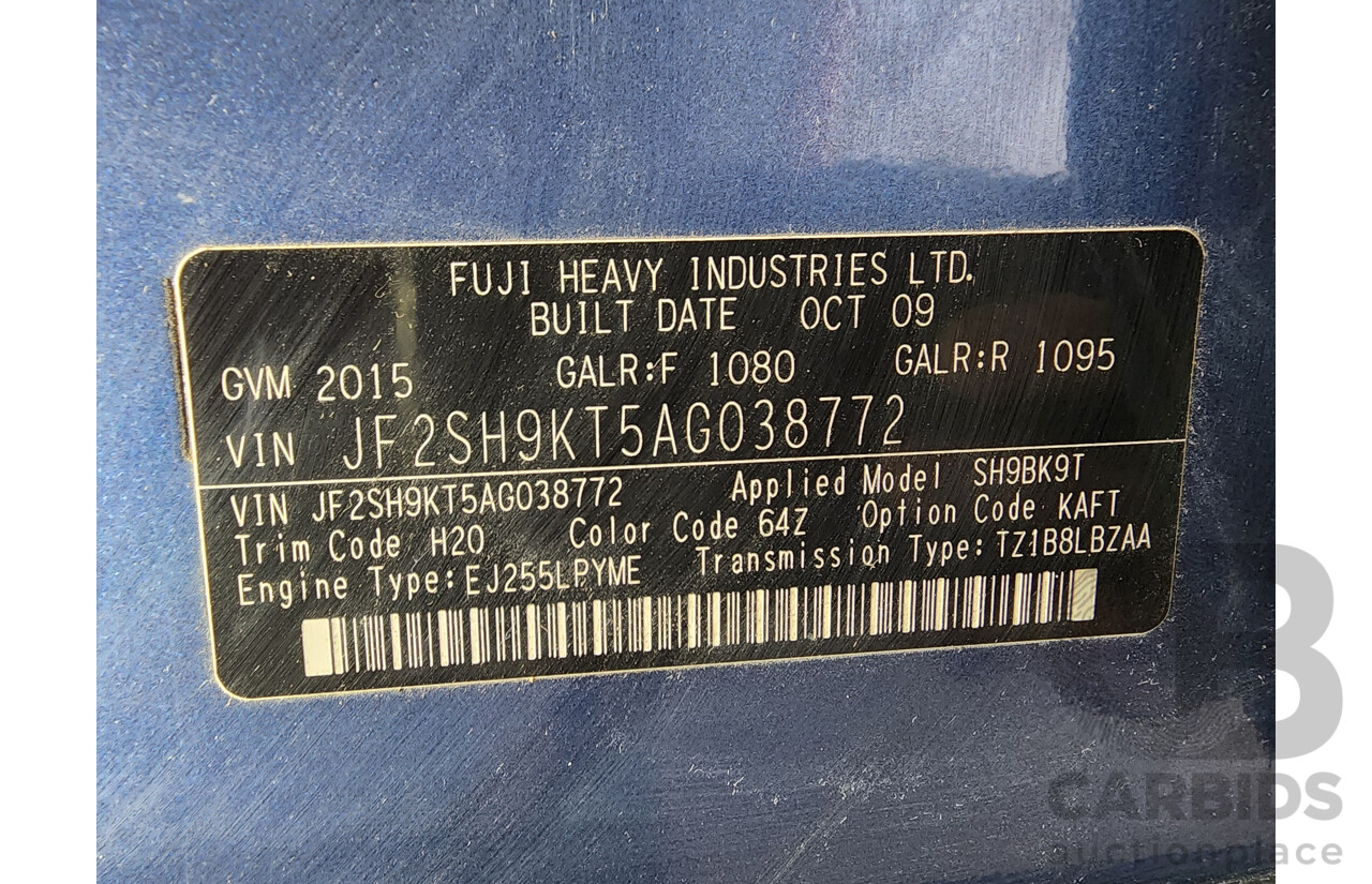 11/2009 Subaru Forester XT MY09 4d Wagon Blue 2.5L