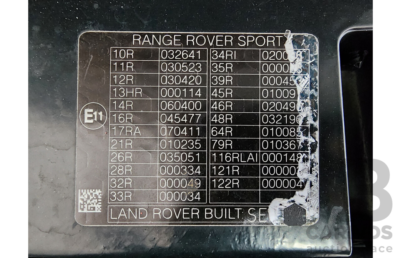 11/2010 Range Rover Sport 3.0 SDV6 Autobiography (4x4) 4d Wagon Fuji White Turbo Diesel 3.0L