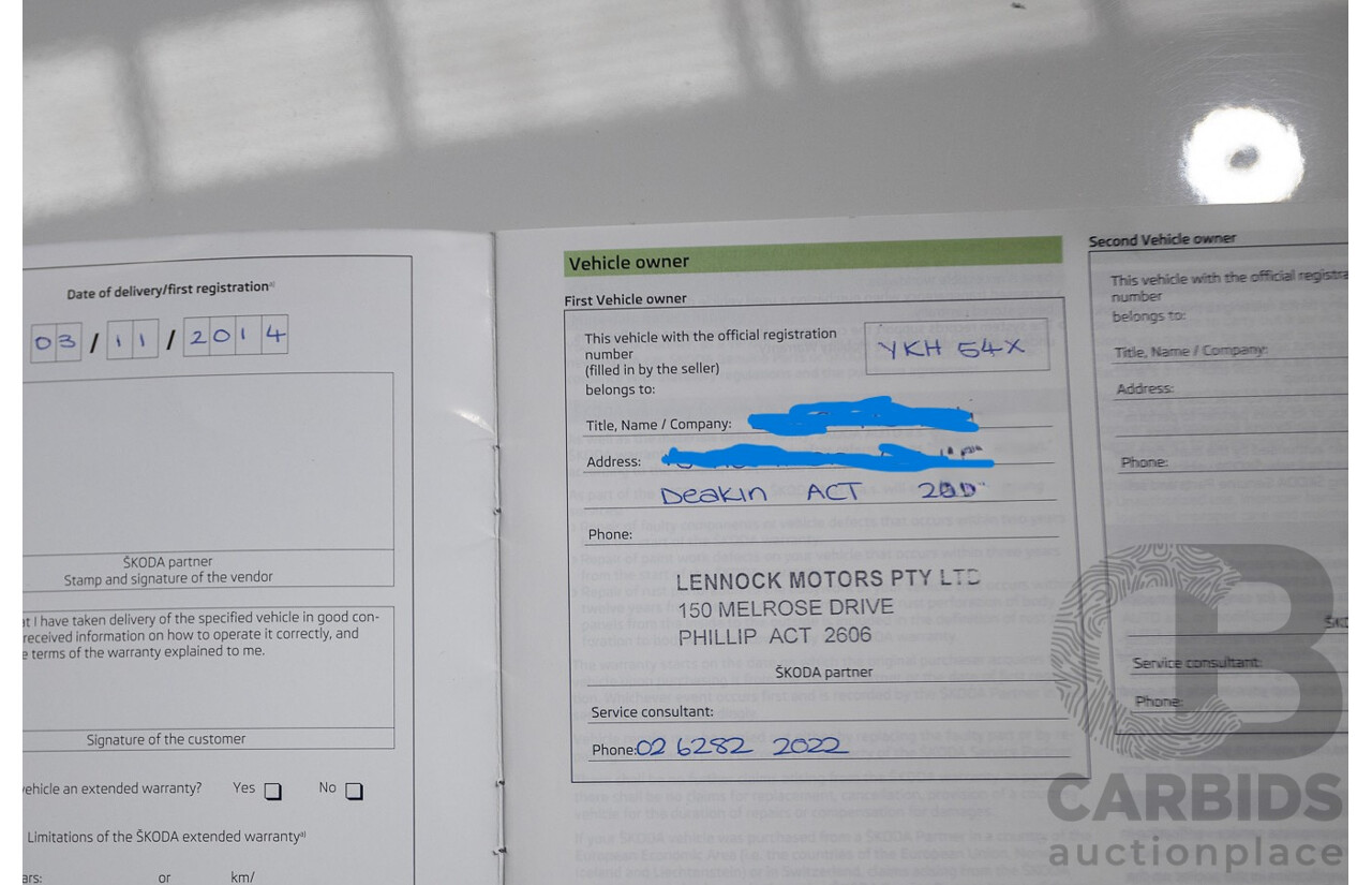 10/2014 Skoda Octavia RS 135 TDI NE MY15 5d Hatchback Candy White Turbo Diesel 2.0L