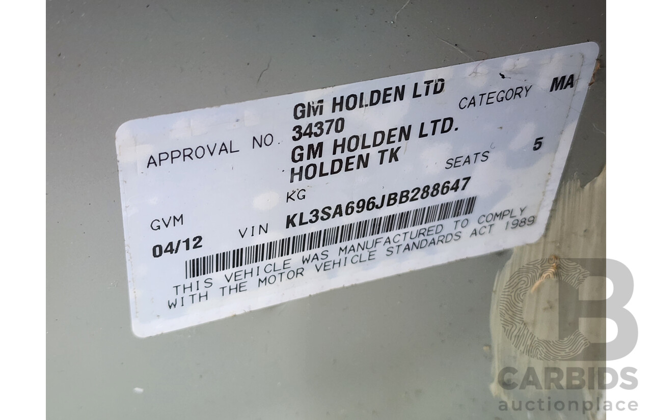 4/2012 Holden Barina Classic TK MY11 4d Sedan Silver 1.6L