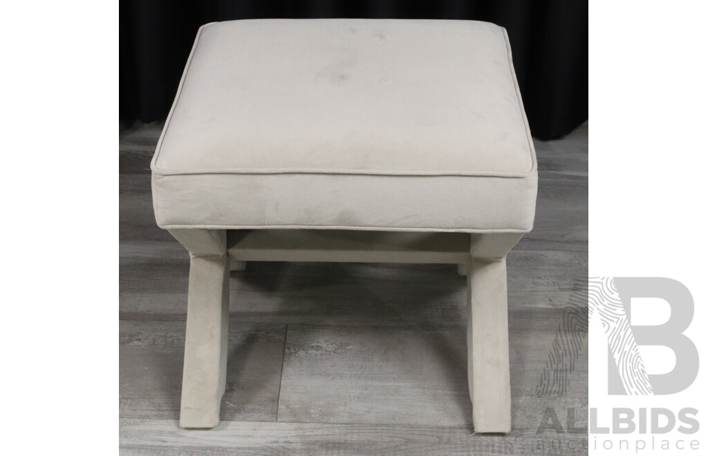 Pair of West Elm Modern Upholstered Ottomans/Occasional Seats