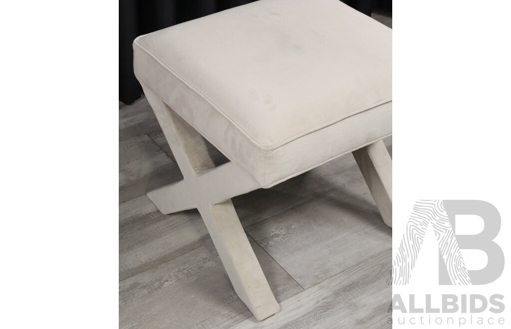 Pair of West Elm Modern Upholstered Ottomans/Occasional Seats