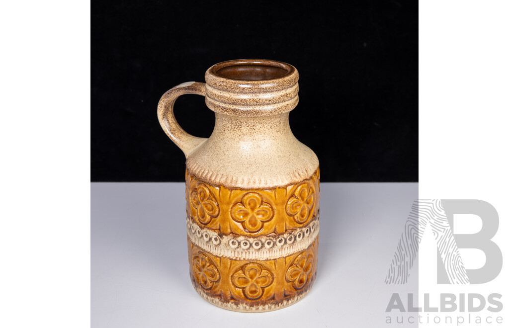 Retro West German Ceramic Vase with Handle